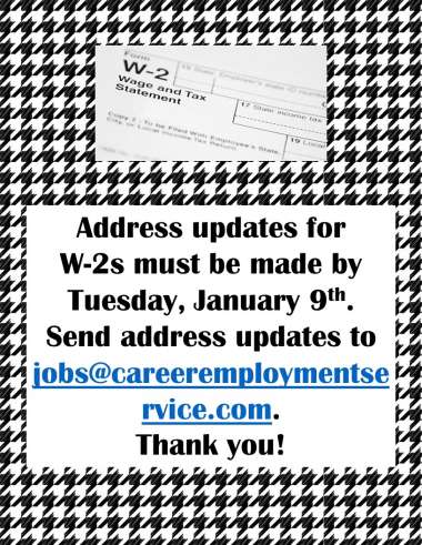 Address Updates for W-2s