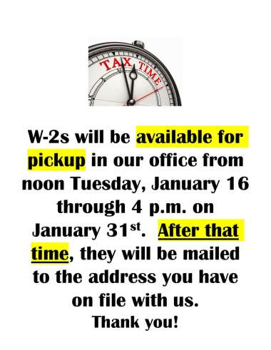 W-2 Pickup Information